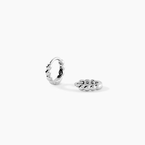 Cr&eacute;oles Odine Argent Blanc - Boucles d'oreilles cr&eacute;oles Femme | Histoire d&rsquo;Or