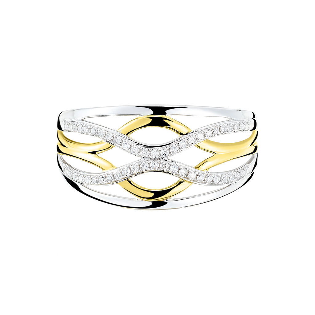 Bague Nathalie Or Bicolore Diamant - Bagues avec pierre Femme | Histoire d’Or