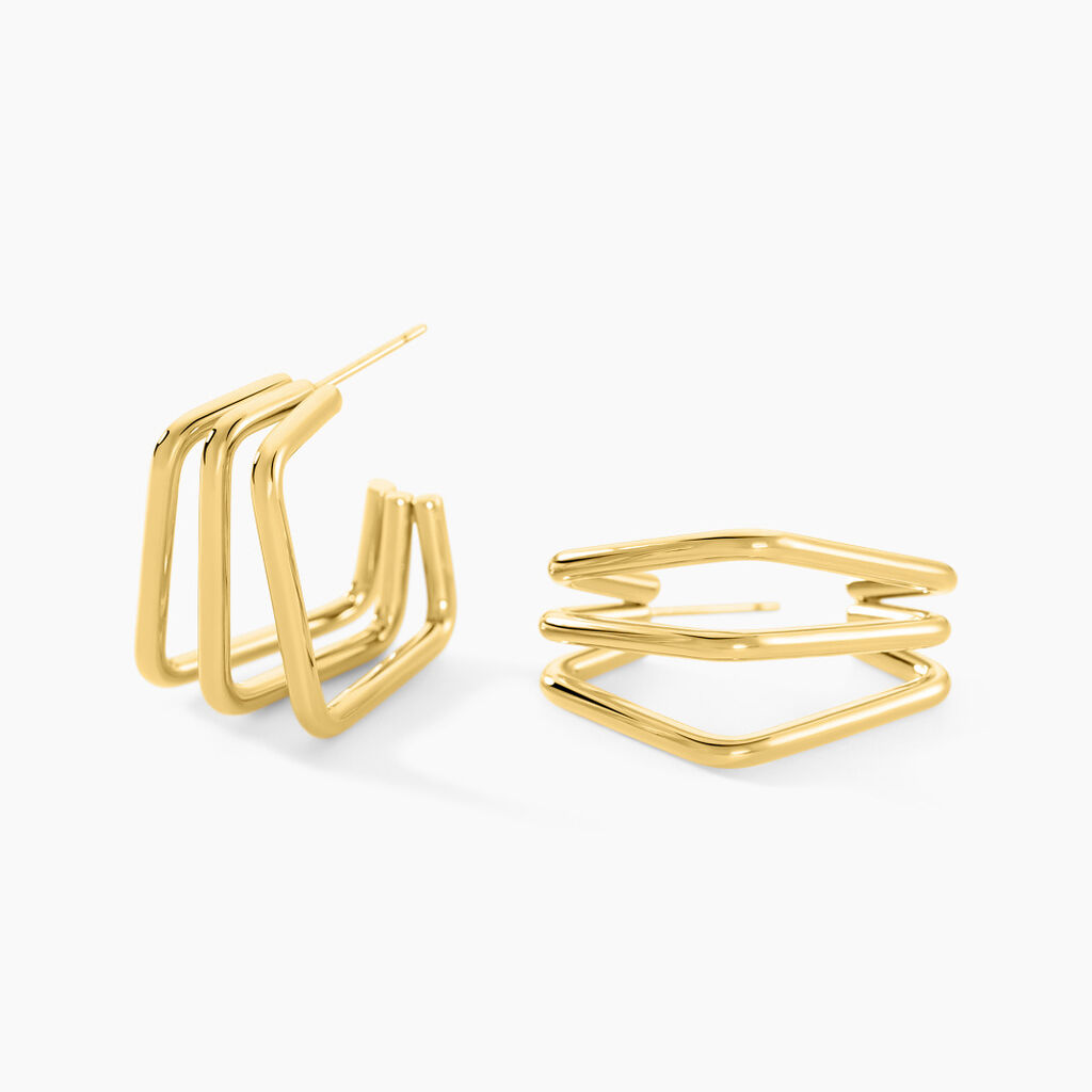 Cr&eacute;oles Dieppe Acier Jaune - Boucles d'oreilles cr&eacute;oles Femme | Histoire d&rsquo;Or