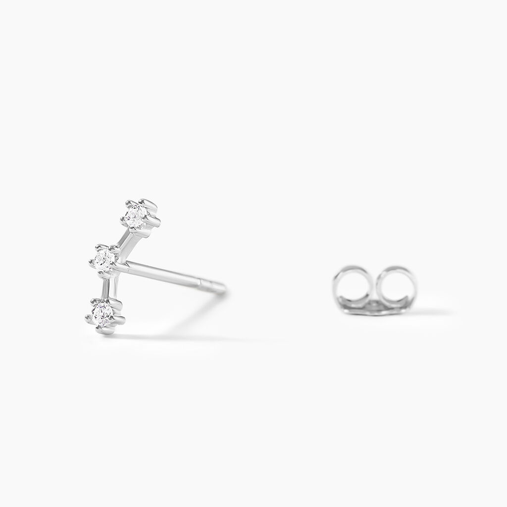 Boucles D'oreilles Puces Allegra Argent Blanc Oxyde De Zirconium - Boucles d'oreilles fantaisie Femme | Histoire d’Or