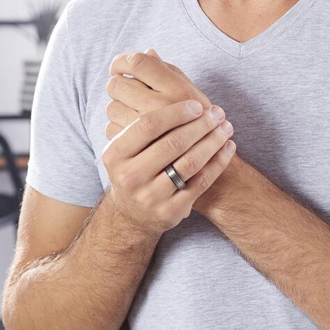 Bague Acier Noir - Bagues fantaisie Homme | Histoire d’Or