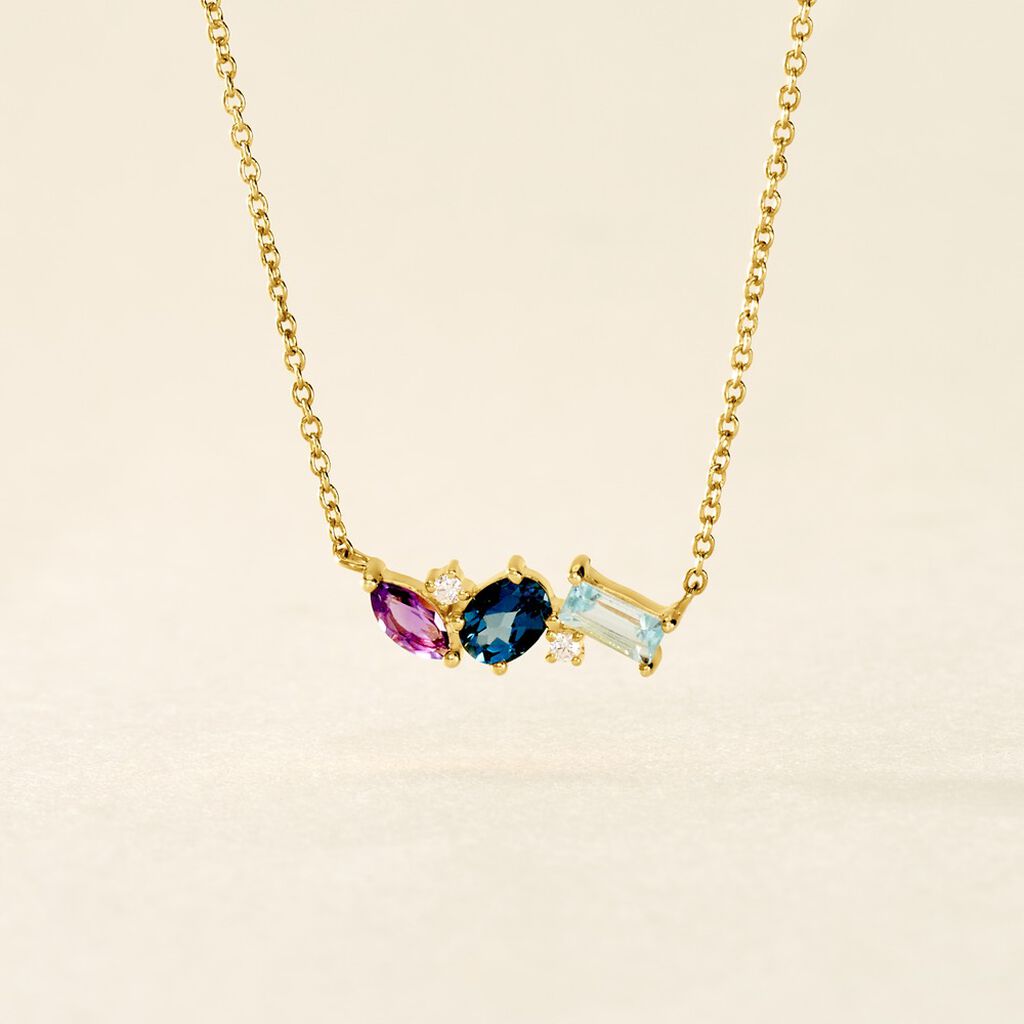 Collier Printemps Précieux Or Jaune Topaze Améthyste - Colliers Femme | Histoire d’Or