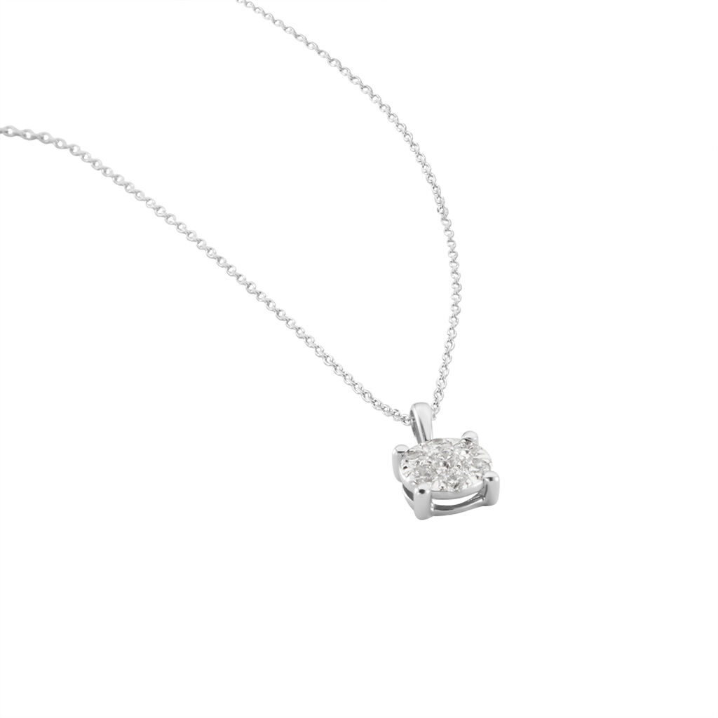 Collier Charlene Or Blanc Diamant Synthetique - Colliers Femme | Histoire d’Or