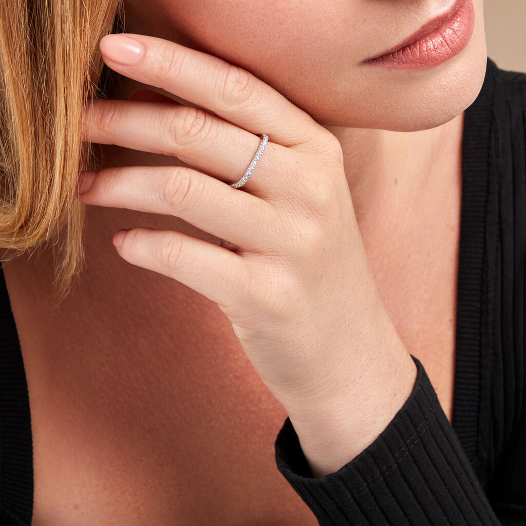 Bague Aselya Argent Blanc Oxyde De Zirconium - Bagues avec pierre Femme | Histoire d’Or