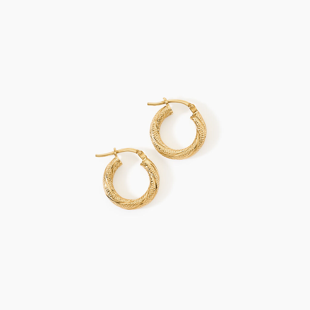 Cr&eacute;oles Clematis Argent Dor&eacute; A L'Or 750/1000 - Boucles d'oreilles cr&eacute;oles Femme | Histoire d&rsquo;Or