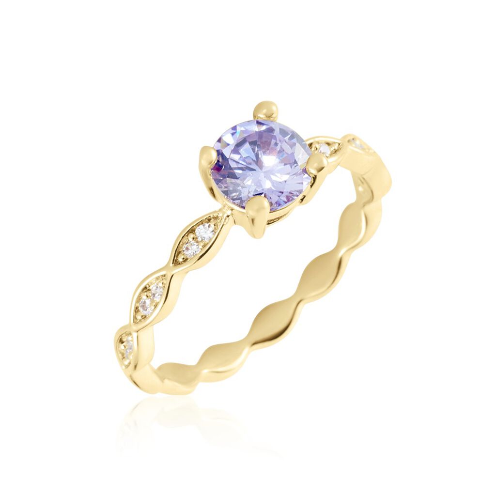 Bague Kurt Plaqué Or Jaune Oxyde De Zirconium - Bagues solitaires Femme | Histoire d’Or
