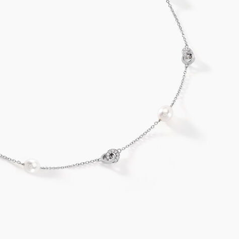 Collier Gaetane Argent Blanc Perle De Culture Oxyde De Zirconium - Colliers fantaisie Femme | Histoire d&rsquo;Or
