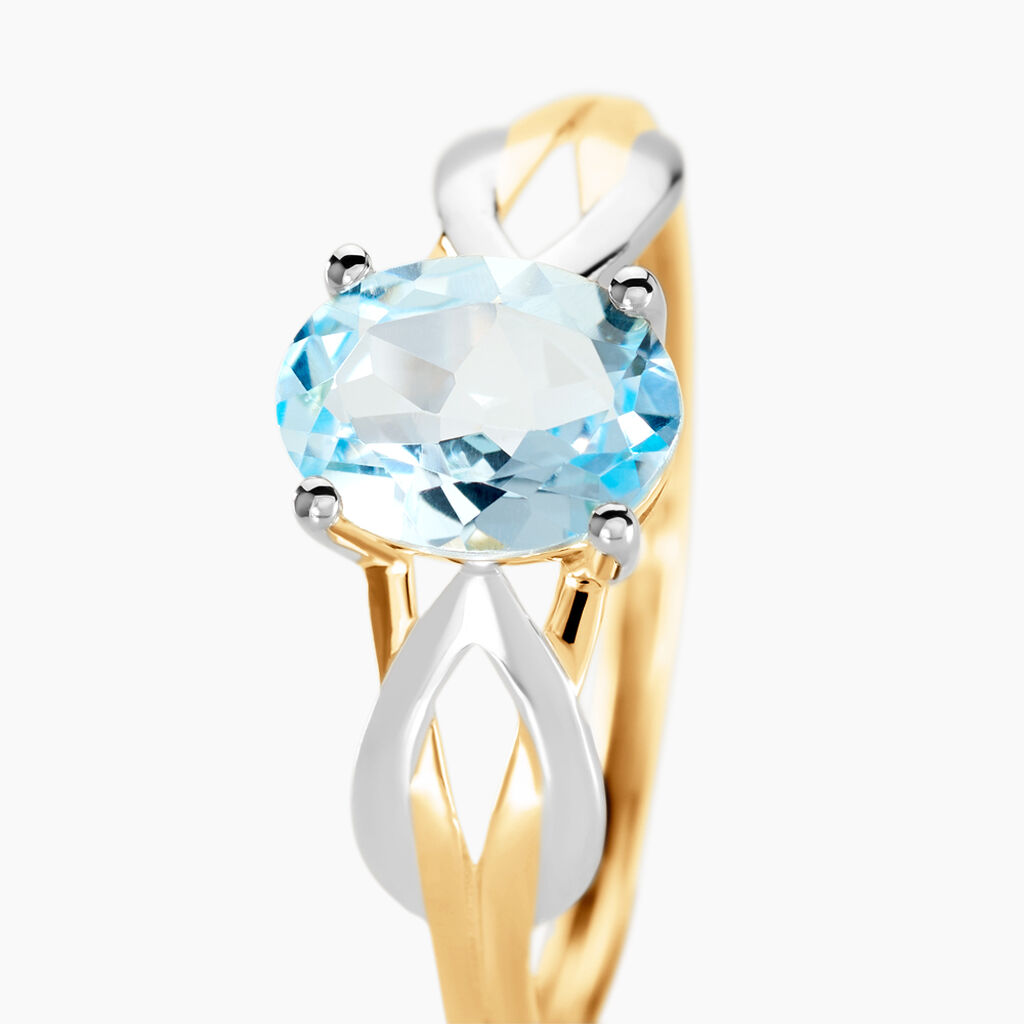 Bague Bonnie Or Bicolore Topaze - Bagues solitaires Femme | Histoire d&rsquo;Or