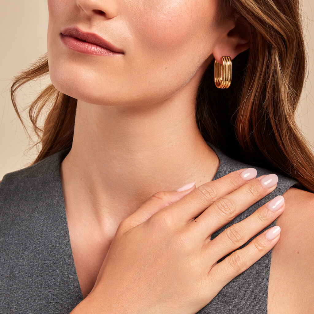 Créoles Dafnie Acier Jaune - Boucles d'oreilles créoles Femme | Histoire d’Or
