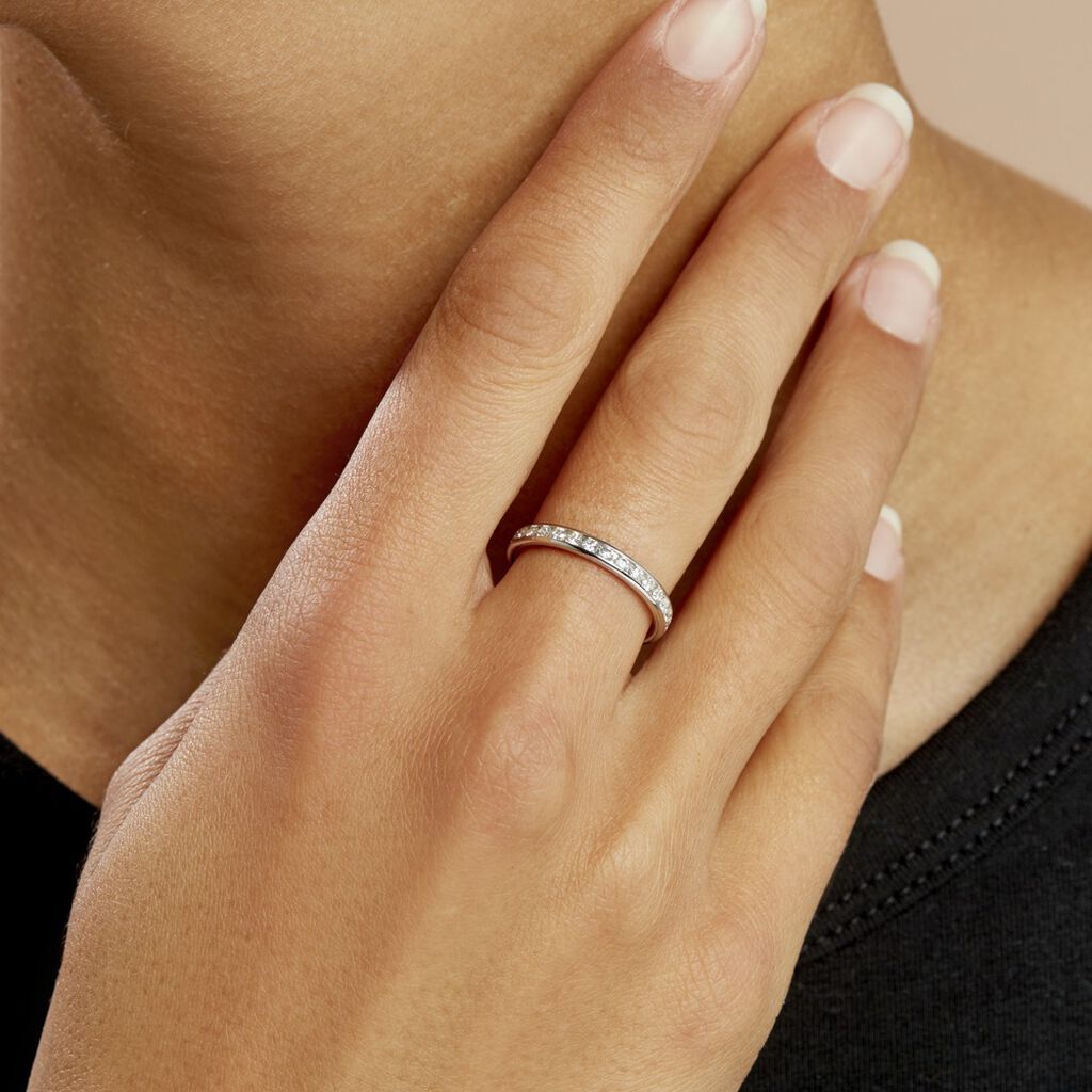 Alliance Laurie Tour Complet Or Blanc Diamant - Alliances Femme | Histoire d’Or