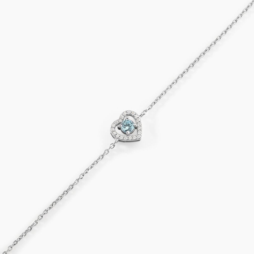 Bracelet Suzon Argent Blanc Oxyde De Zirconium - Bracelets Coeur Femme | Histoire d’Or