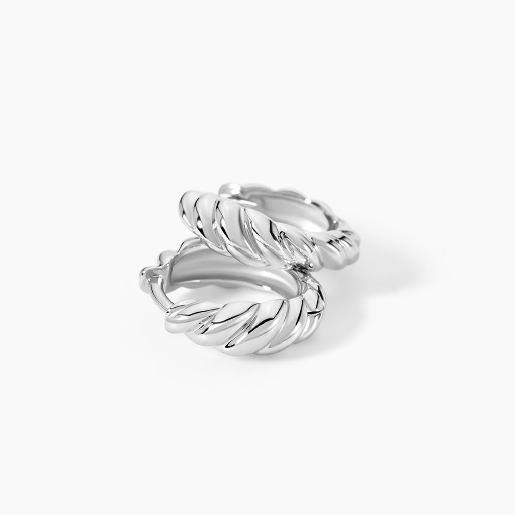Créoles Bellinda Argent Blanc - Boucles d'oreilles créoles Femme | Histoire d’Or