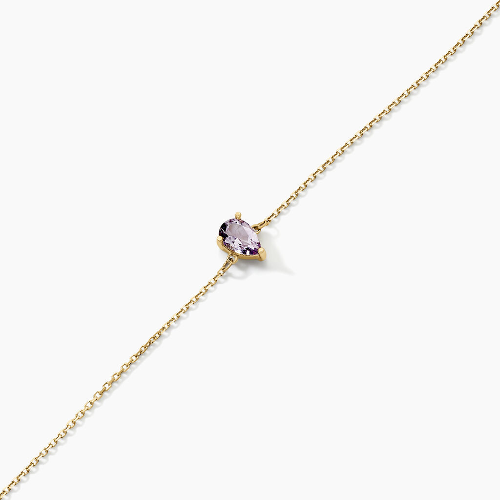 Bracelet Goutte Or Jaune Améthyste - Bracelets Femme | Histoire d’Or