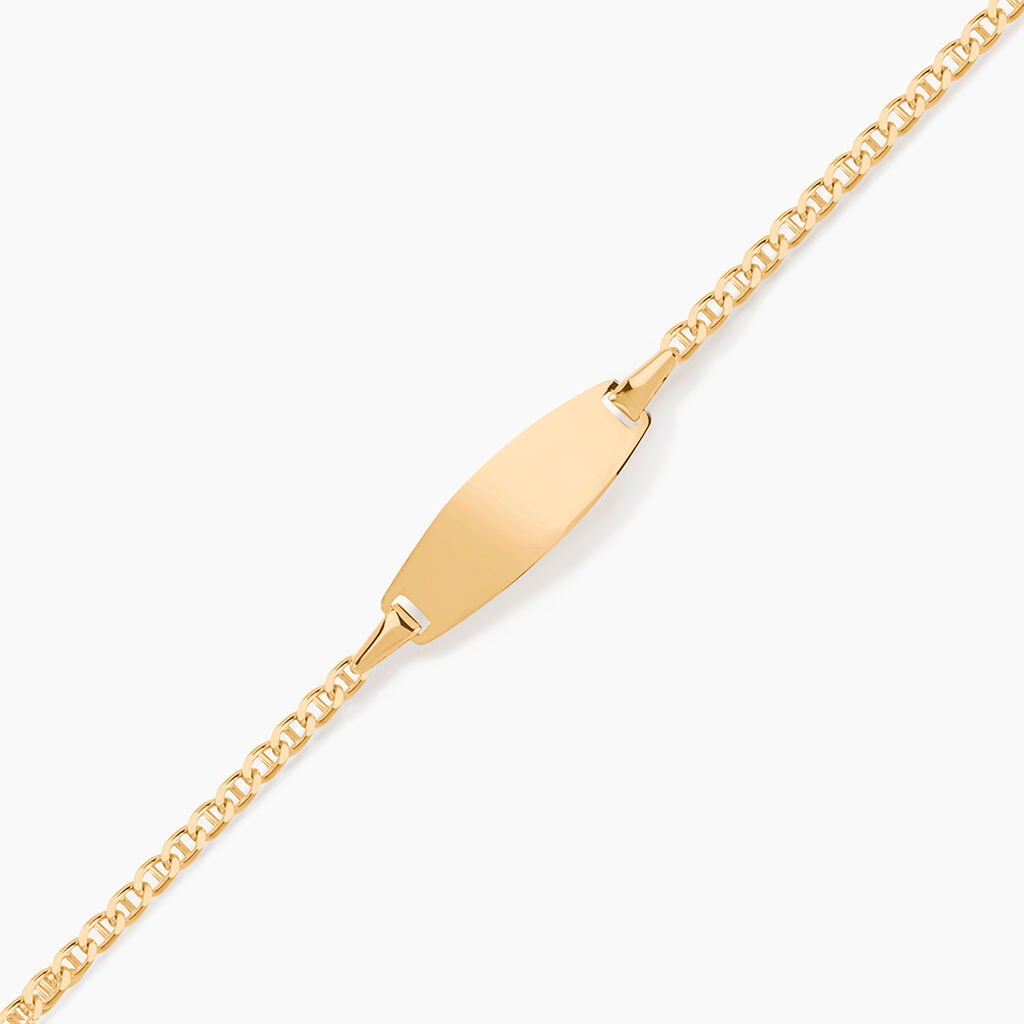 Bracelet Identité Fanelia Maille Marine Or Jaune - Bracelets Communion Enfant | Histoire d’Or