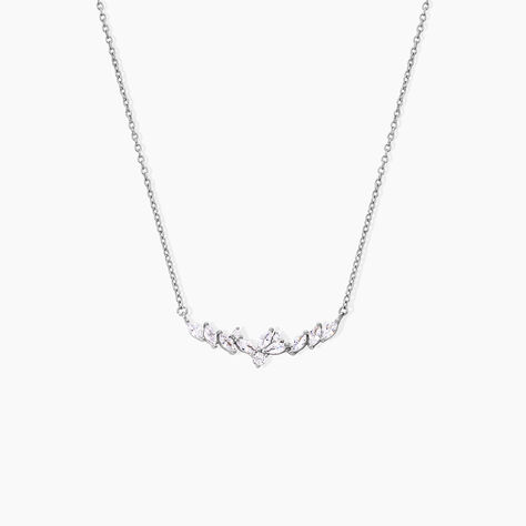 Collier Tapis Rouge Argent Blanc Oxyde De Zirconium - Bijoux sans pierre Femme | Histoire d&rsquo;Or