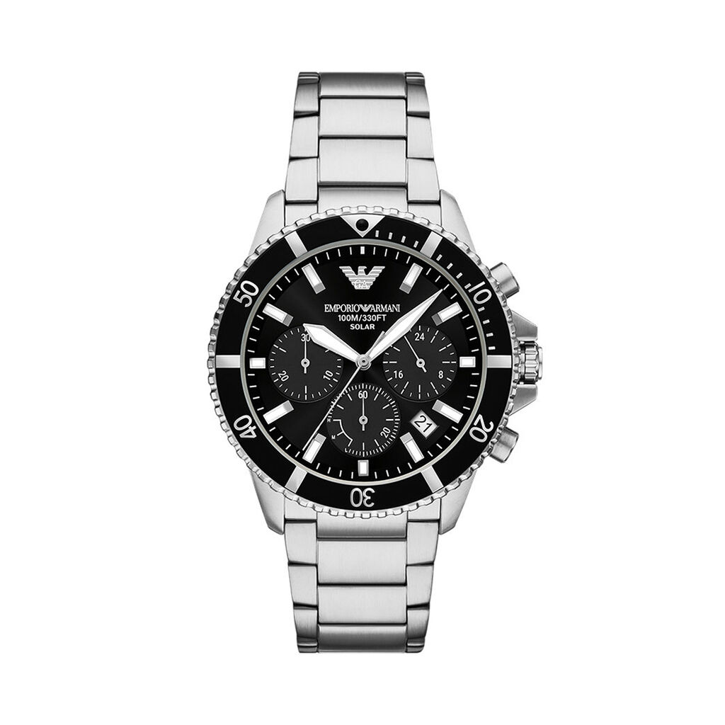 Montre Emporio Armani World Explorer Noir - Montres solaires Homme | Histoire d&rsquo;Or