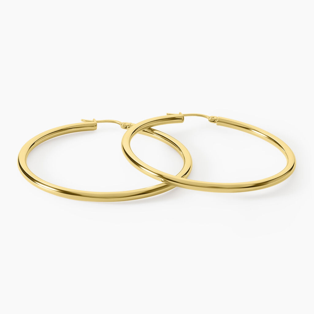 Cr&eacute;oles Creolia Acier Jaune - Boucles d'oreilles cr&eacute;oles Femme | Histoire d&rsquo;Or