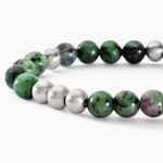 Bracelet Adonis Acier Blanc Unakite - Bracelets Homme | Histoire d&rsquo;Or