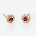 Boucles D'oreilles Puces Plaqué Or Eugenie Pierre Synthétique - Boucles d'oreilles fantaisie Femme | Histoire d’Or