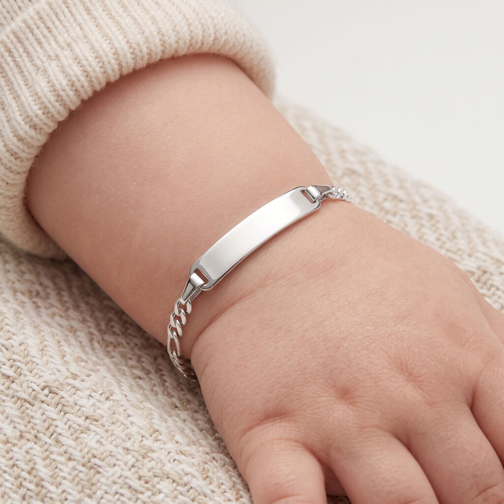 Bracelet Identite Bebe Or Blanc Bartolomee - Bracelets Communion Enfant | Histoire d&rsquo;Or