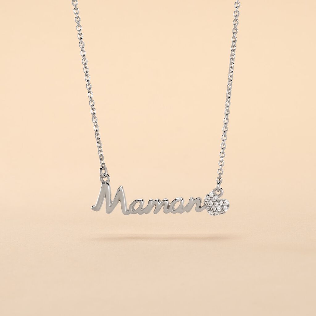 Collier Rera Argent Blanc Oxyde De Zirconium - F&ecirc;te des m&egrave;res Femme | Histoire d&rsquo;Or