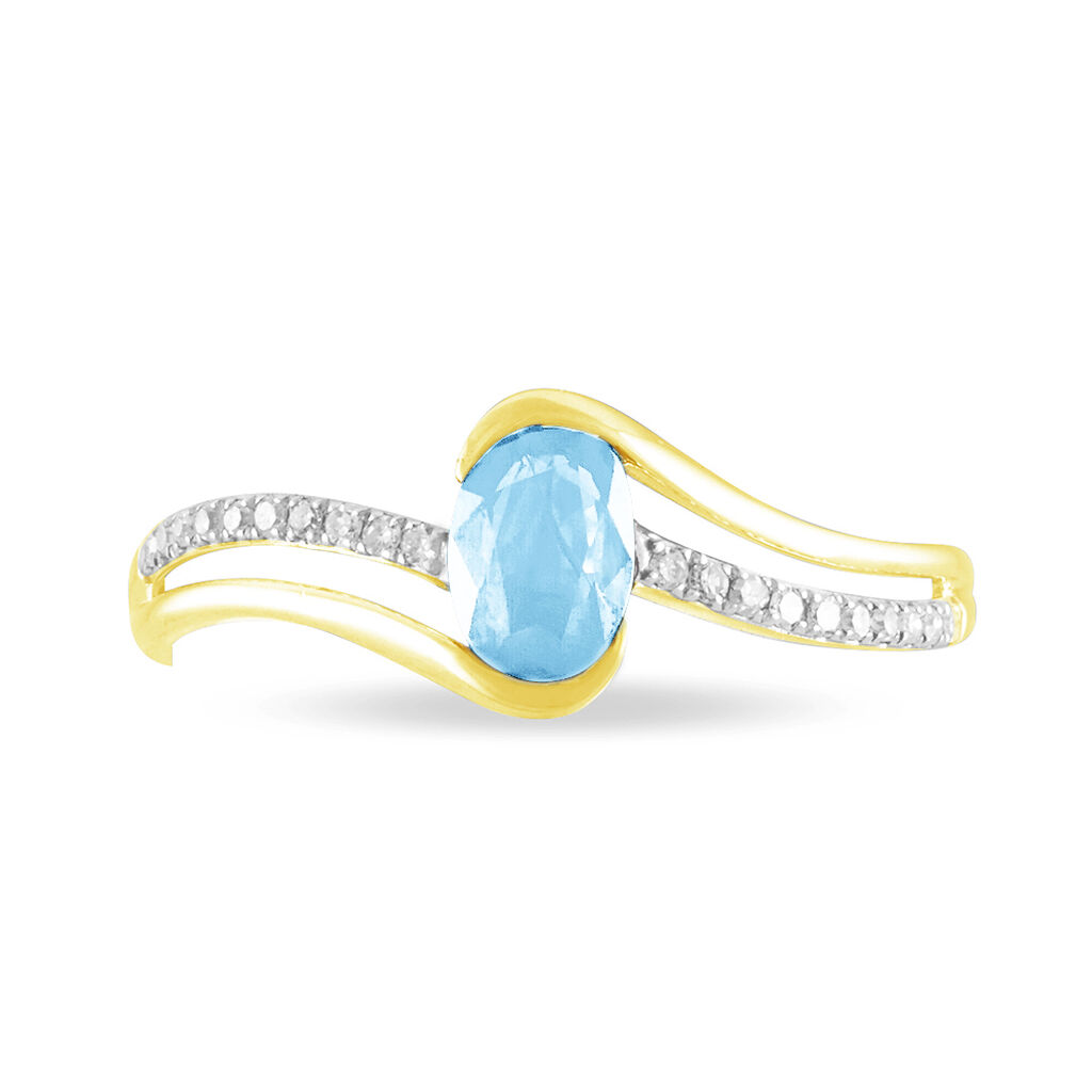 Bague Anja Or Jaune Topaze Et Diamant - Bagues solitaires Femme | Histoire d&rsquo;Or