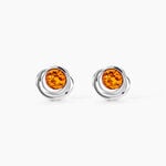 Boucles D'oreilles Argent Blanc Franjo Ambre - Boucles d'oreilles fantaisie Femme | Histoire d&rsquo;Or