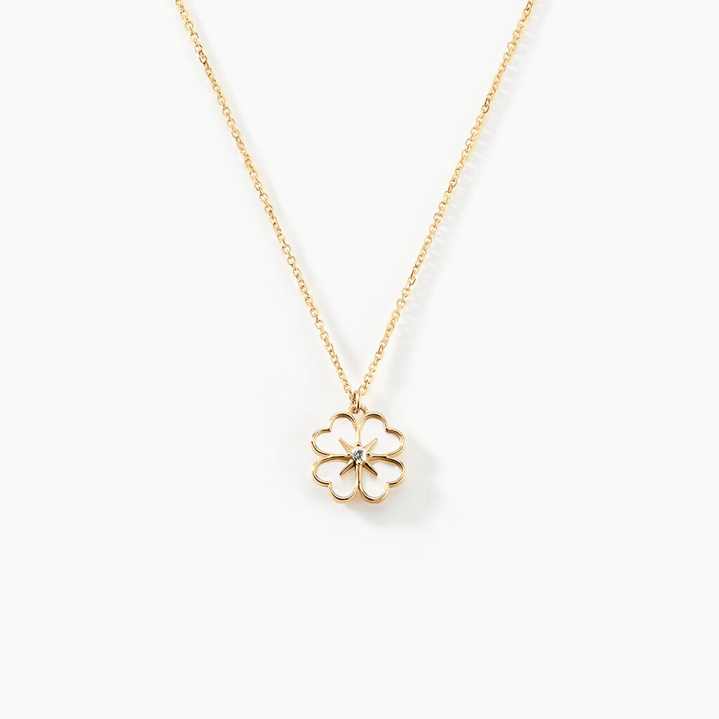 Collier Nacrea Or Jaune Nacre Oxyde De Zirconium - Colliers Femme | Histoire d’Or