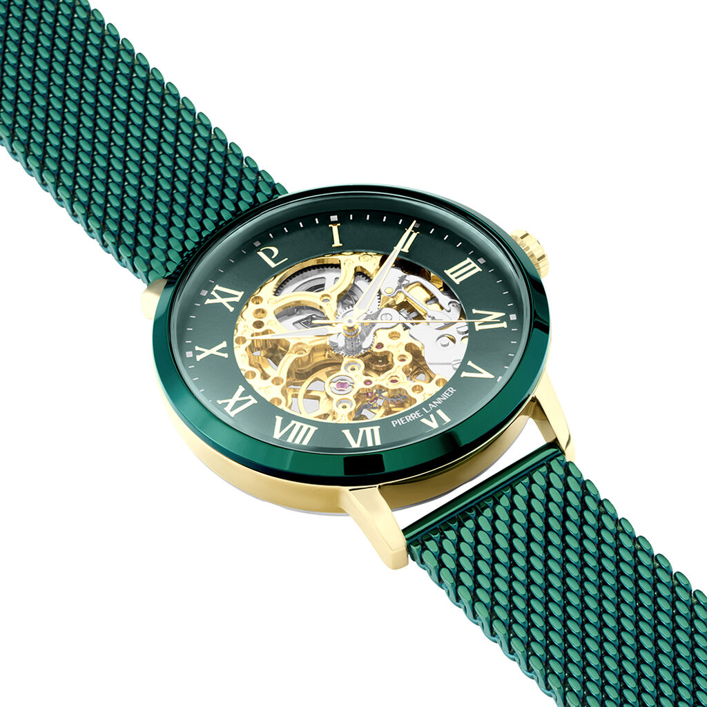 Montre Pierre Lannier Lannier Automatique 42 Vert - Montres m&eacute;caniques Homme | Histoire d&rsquo;Or