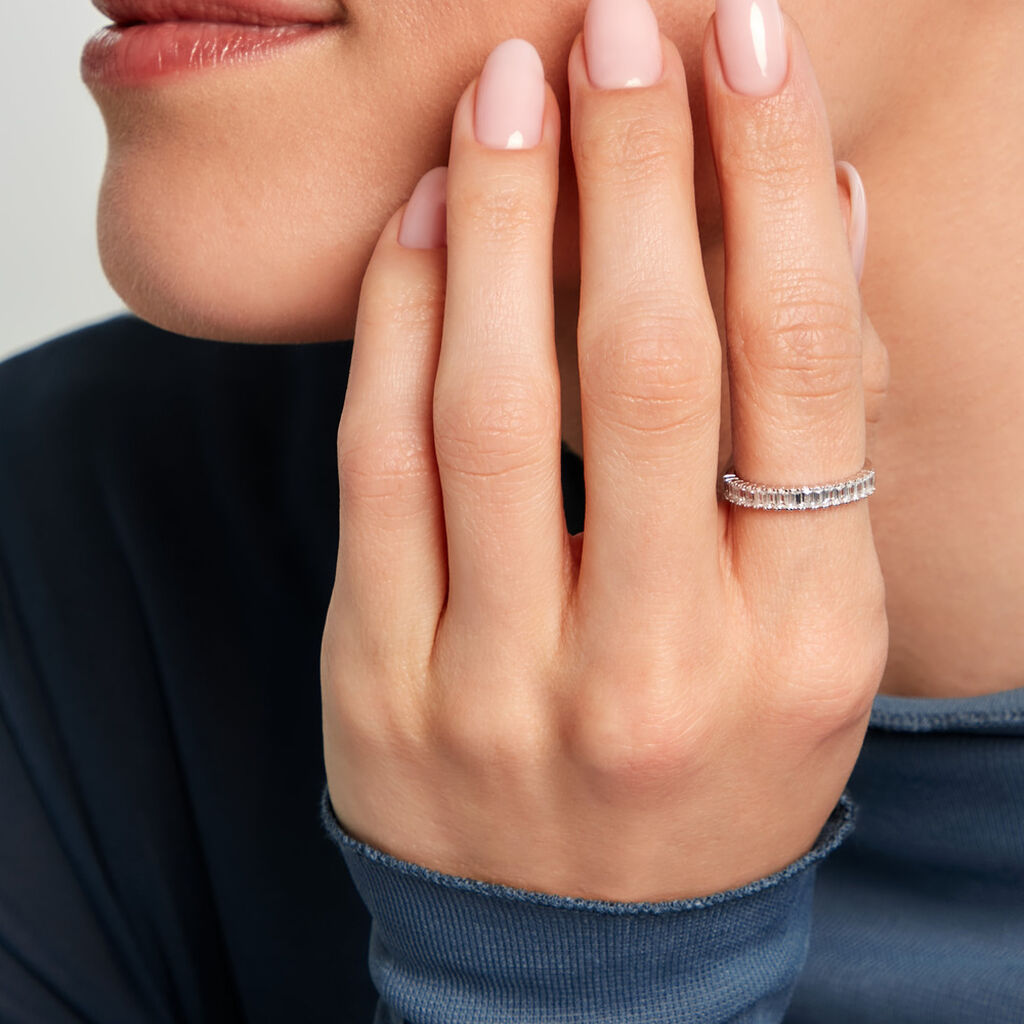 Bague Wedding Rings Argent Blanc Oxyde De Zirconium - Bagues avec pierre Femme | Histoire d&rsquo;Or
