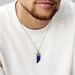 Collier Acier Blanc Ludvik Lapis Lazuli - Colliers fantaisie Homme | Histoire d’Or