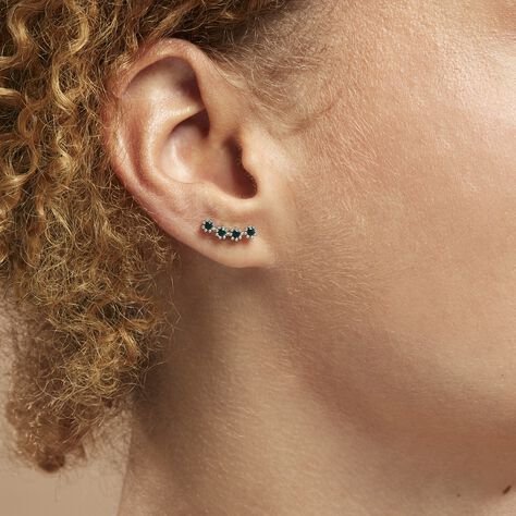 Boucles D'oreilles Puces Karrie Argent Blanc Oxyde De Zirconium - Boucles d'oreilles fantaisie Femme | Histoire d’Or