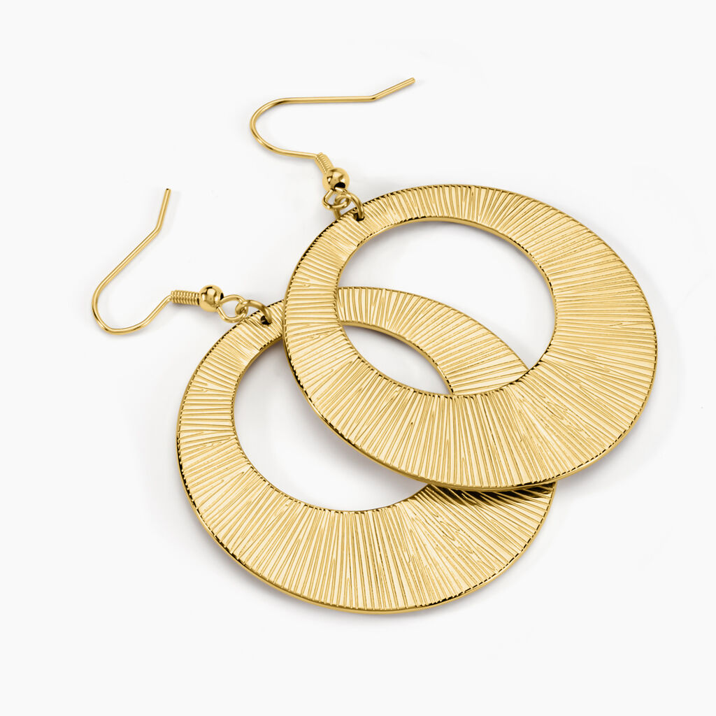 Boucles D'oreilles Pendantes Acier Doré Rohan - Boucles d'oreilles fantaisie Femme | Histoire d’Or