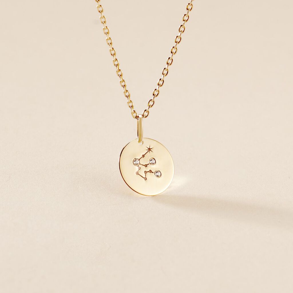 Pendentif Or Jaune Astraea Oxyde De Zirconium - Pendentifs Zodiaque Femme | Histoire d&rsquo;Or