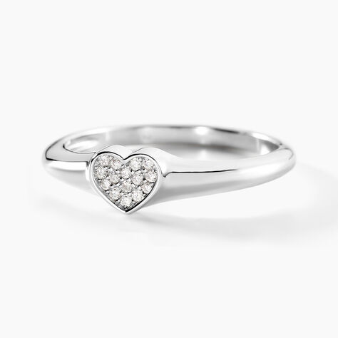 Chevalière Argent Deep In Love Oxydes De Zirconium - Bagues avec pierre Femme | Histoire d’Or