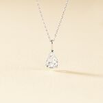 Collier Goutte Or Blanc Oxyde De Zirconium - Colliers Femme | Histoire d&rsquo;Or