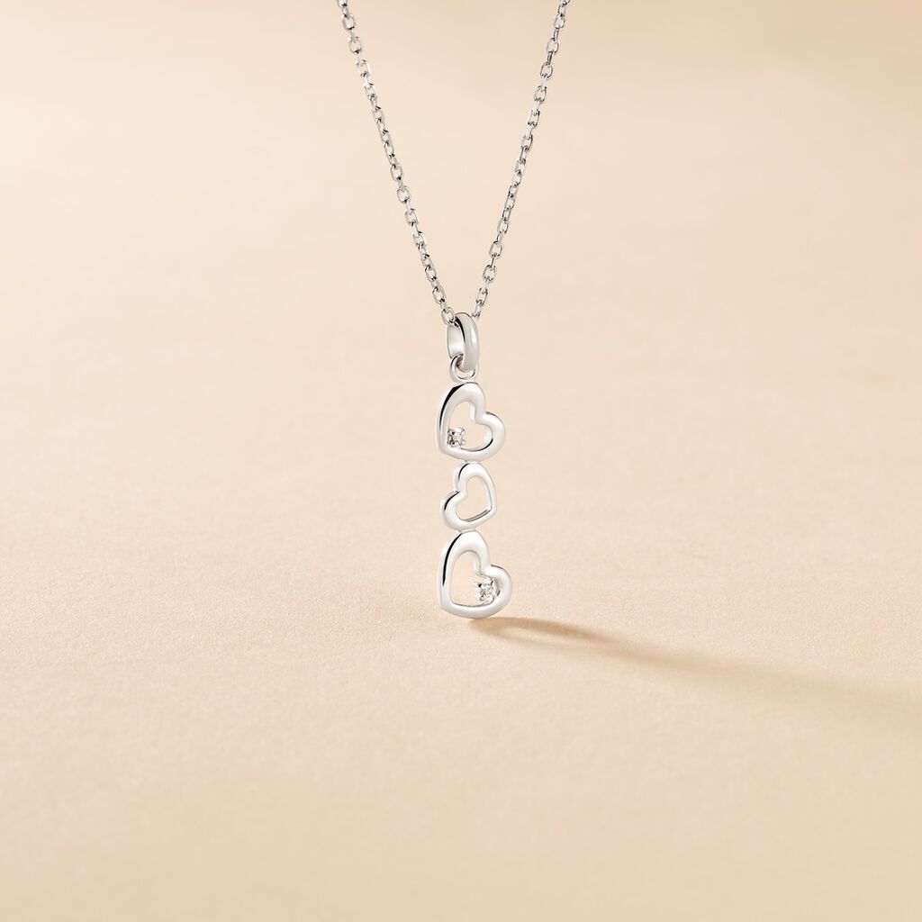 Collier Yolaine Argent Blanc Oxyde De Zirconium - Colliers fantaisie Femme | Histoire d&rsquo;Or