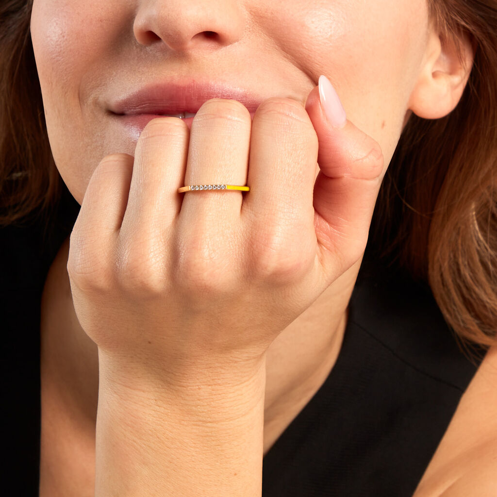Bague Infini Pop Argent Jaune Oxyde De Zirconium - Bagues avec pierre Femme | Histoire d’Or