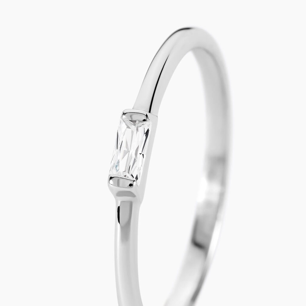 Bague Manuelita Argent Blanc Oxyde De Zirconium - Bagues solitaires Femme | Histoire d&rsquo;Or