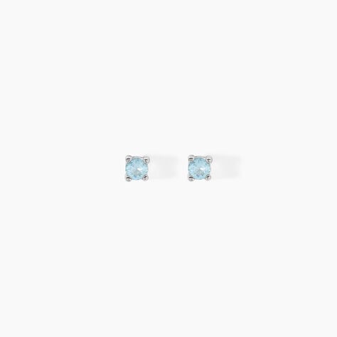 Boucles D'oreilles Puces Tehora Argent Blanc Verre - Boucles d'oreilles fantaisie Femme | Histoire d&rsquo;Or
