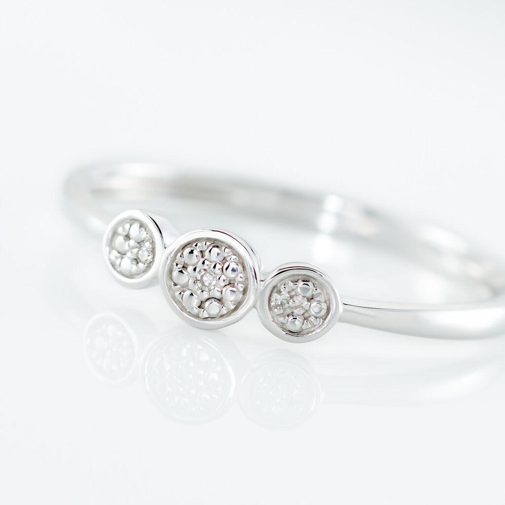 Bague Or Blanc Abital Diamants - Bagues avec pierre Femme | Histoire d’Or