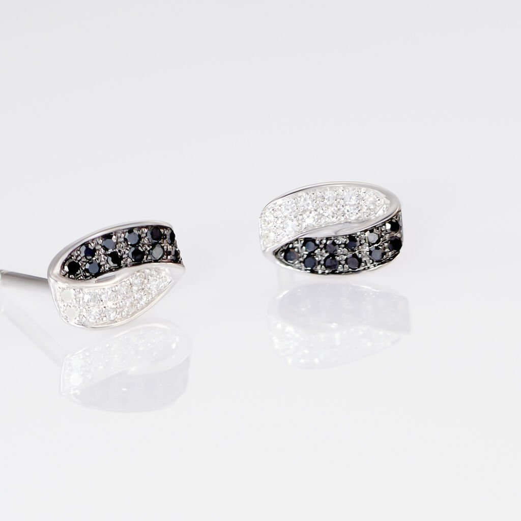 Boucles D'oreilles Puces Urania Or Blanc Diamant - Clous d'oreilles Femme | Histoire d’Or