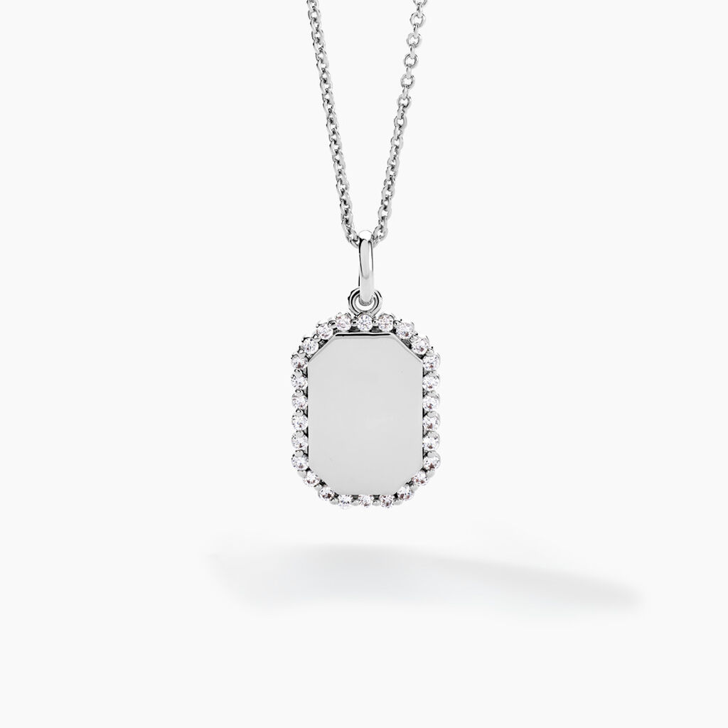 Collier Declaration Argent Blanc Oxyde De Zirconium - Colliers Femme | Histoire d&rsquo;Or