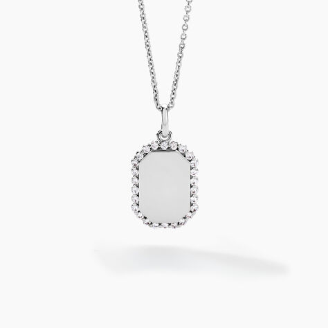 Collier Declaration Argent Blanc Oxyde De Zirconium - Colliers Femme | Histoire d&rsquo;Or