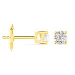 Boucles D'oreilles Puces Victoria Or Jaune Diamant - Clous d'oreilles Femme | Histoire d&rsquo;Or