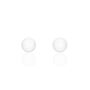 Boucles D'oreilles Puces Orbe Argent Blanc Céramique