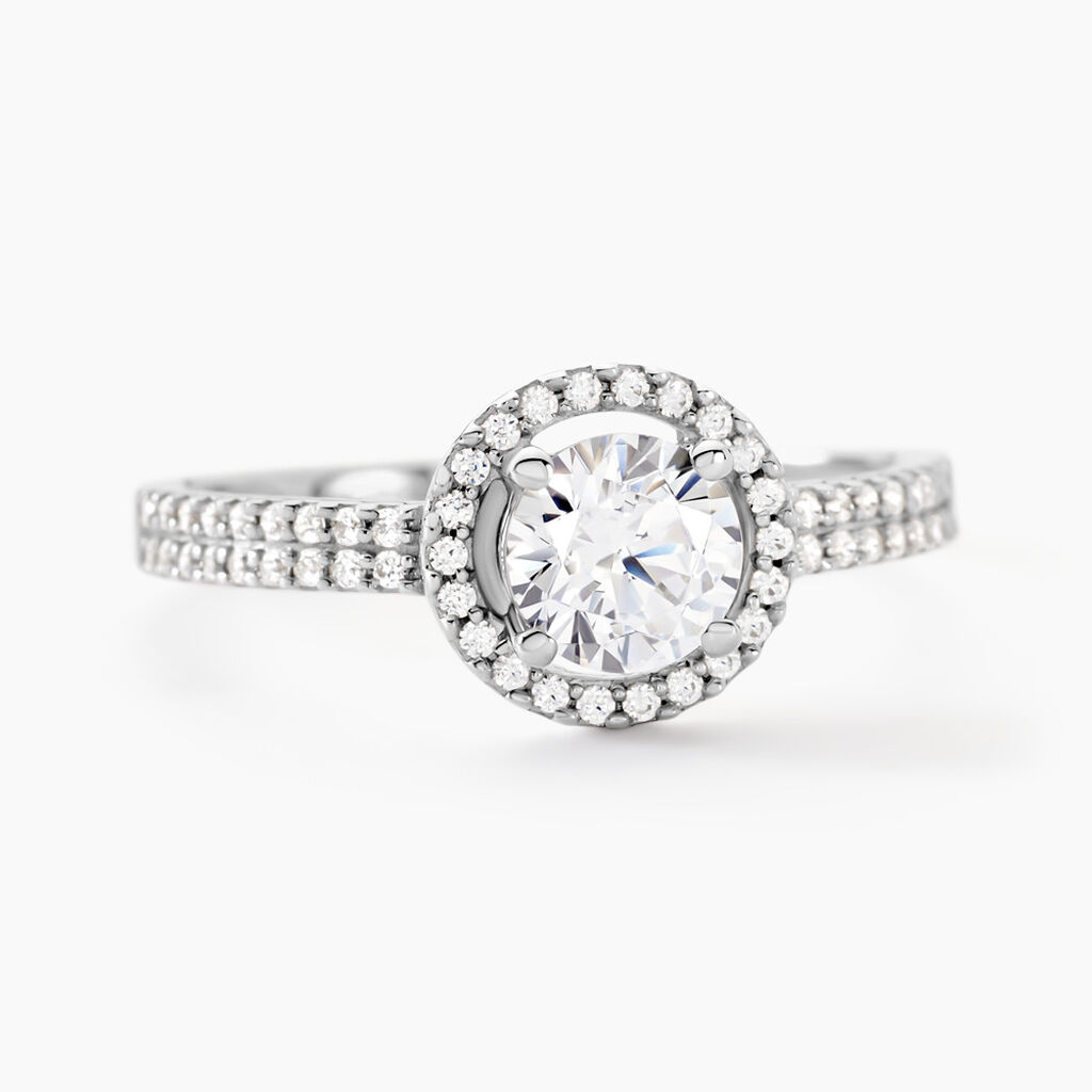 Bague Stelila Or Blanc Oxyde De Zirconium - Bagues solitaires Femme | Histoire d&rsquo;Or