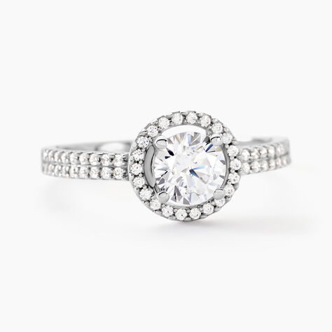 Bague Stelila Or Blanc Oxyde De Zirconium - Bagues solitaires Femme | Histoire d&rsquo;Or