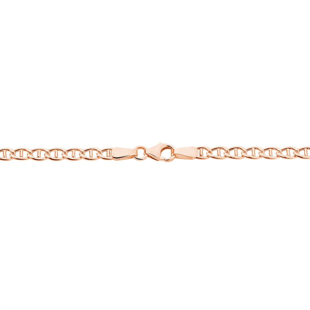 Bracelet Capucin Or Rose Maille Marine Plate - Bracelets chaîne Femme | Histoire d’Or