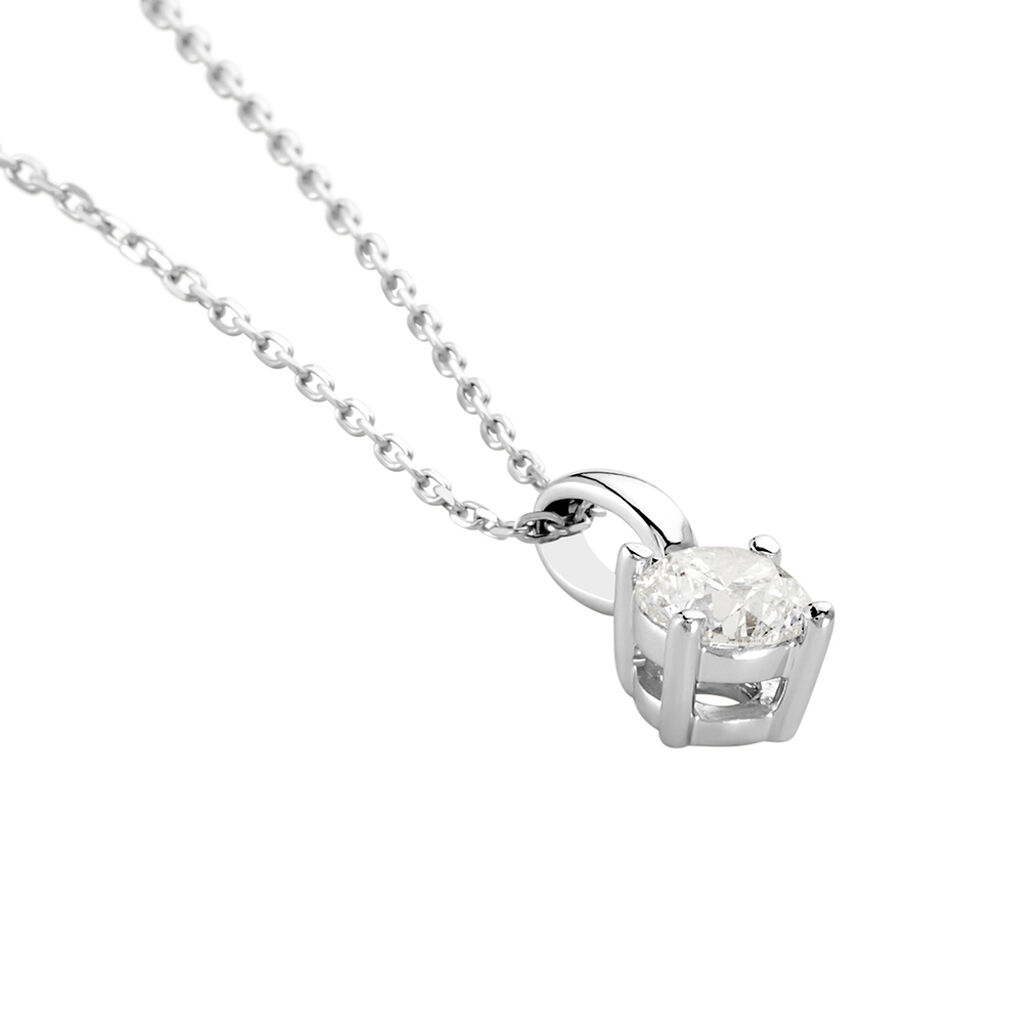 Pendentif Solitaire Aphrodite Or Blanc Diamant - Pendentifs Femme | Histoire d’Or